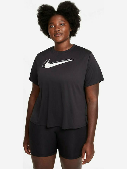Swoosh Damen T-Shirt Dri-Fit Schwarz