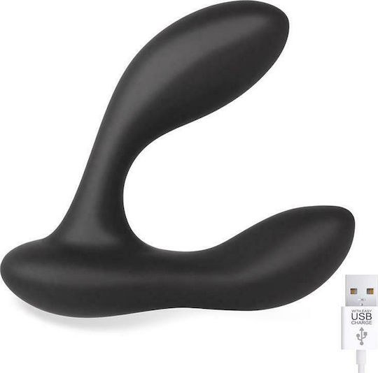 Tardenoche Brett Prostate Massager Remote Control USB Liquid Silicone Analvibrator mit kabelloser Funktion Schwarz