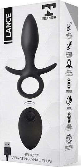 Tardenoche Lance Dop Anal Din Silicon Cu Telecomandă Vibrator Anal Cu Funcție Fără Fir Negru 14,68 cm