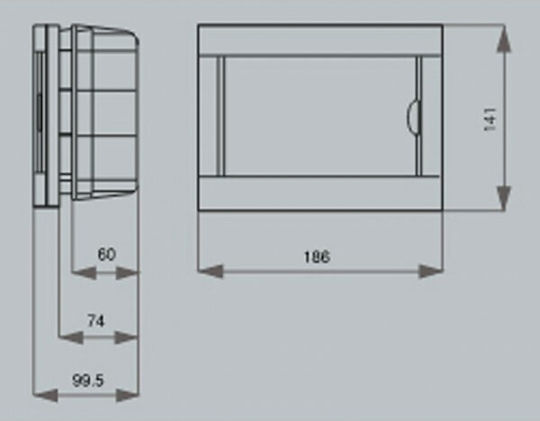 Viko Walled 6-Elements Fuse Box with 1 Row W186xH141xD74mm 90912006