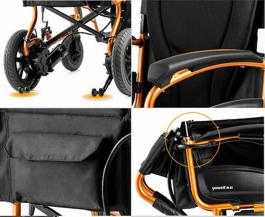 Alfa Care AC-74 D130HL Electric Wheelchair Folding with Simple Back 41cm 10-510-001 Orange