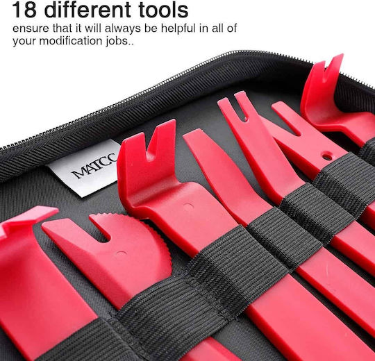 Radio Removal Tools & Plastic Car Upholstery Clips 19 Pieces