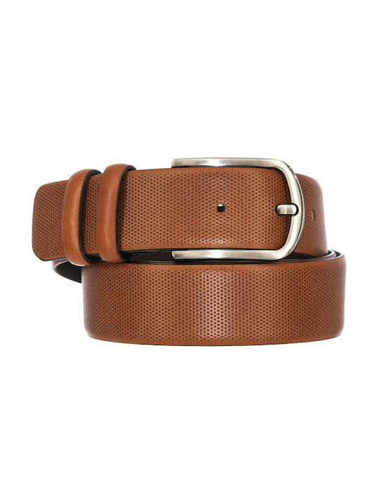 B114 Men's Leather Belt Tabac Brown