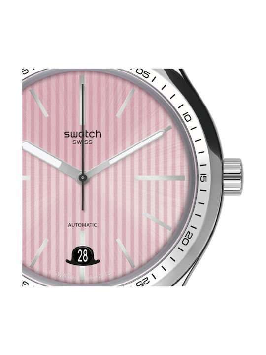 Swatch Jermyn Watch Automatic with Gray Leather Strap