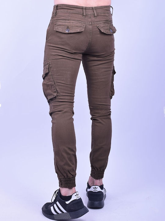 Fabric cargo trousers brown Brown