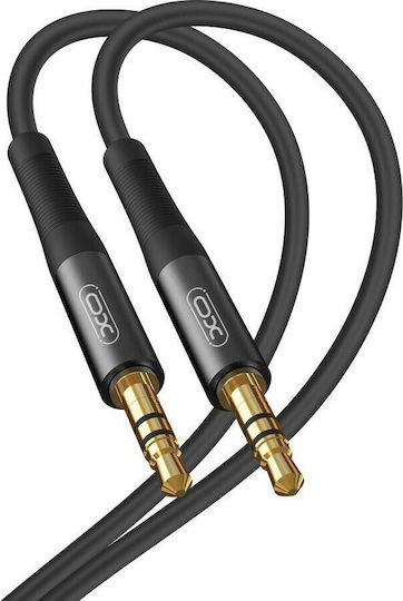 XO 3,5mm Klinkenkabel mit 3,5mm Stecker - Schwarz 1m mit Vergoldeten Anschlüssen