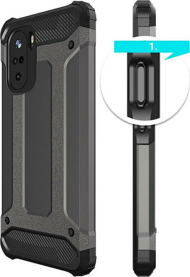 Hurtel Hybrid Armor Back Cover Plastic 2mm Black (Poco F3 / Mi 11i)
