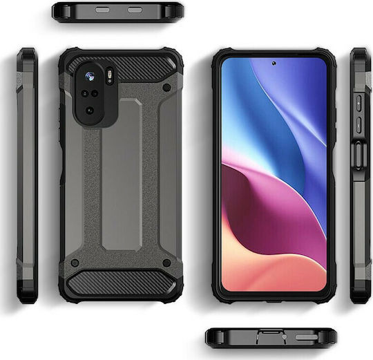 Hurtel Hybrid Armor Back Cover Plastic 2mm Black (Poco F3 / Mi 11i)