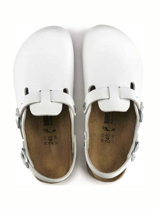 Birkenstock Tokyo Super Grip Leather Anatomic Clogs White