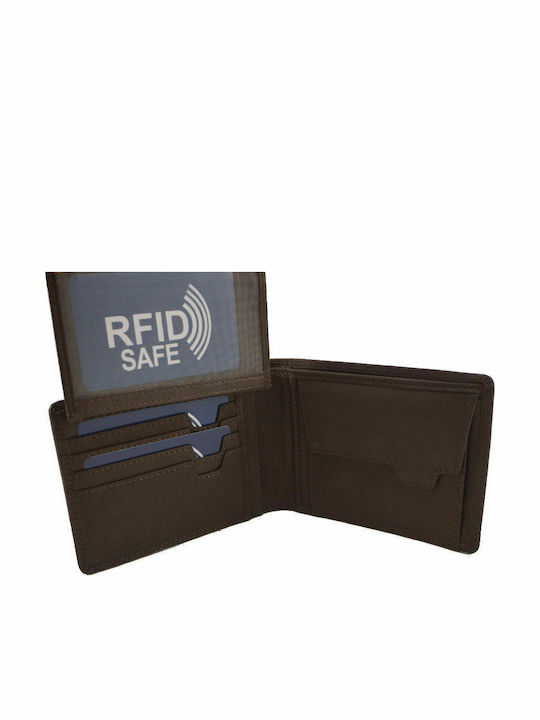 328 Δερμάτινο Ανδρικό Πορτοφόλι με RFID Dark Brown
