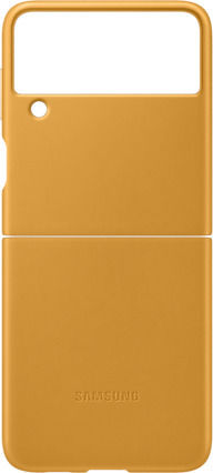 Samsung Leather Cover Back Cover Δερμάτινο Mustard (Galaxy Z Flip3 5G)