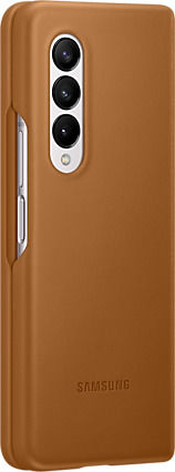 Samsung Leather Cover Umschlag Rückseite Leder Camel (Galaxy Z Fold 3)
