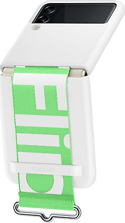 Samsung Silicone Cover with Strap Задна корица Силикон Бял (Galaxy Z Flip3 5G)