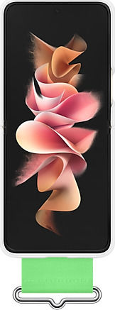 Samsung Silicone Cover with Strap Задна корица Силикон Бял (Galaxy Z Flip3 5G)
