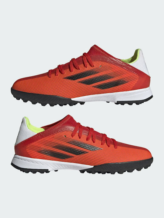 X Speedflow.3 TF Kinder Fußballschuhe und Stollenschuhe mit Rasen Rot / Core Schwarz / Solar Rot