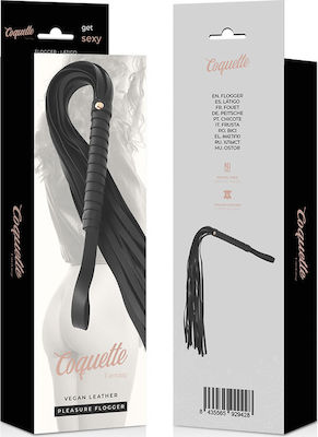 Coquette Vegan Leather Pleasure Flogger Bici în Culoarea Negru