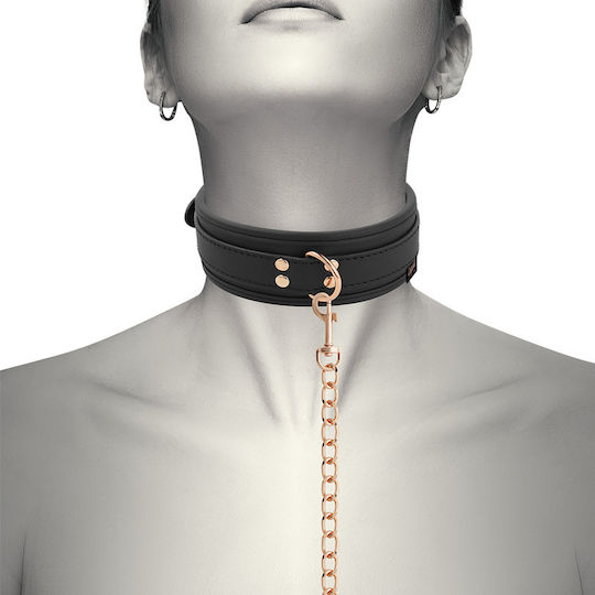 Coquette Vegan Leather Collar Collar in Black Color