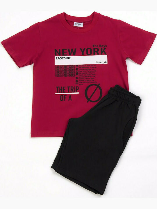 Trax Kids Set with Shorts Summer 2pcs Burgundy