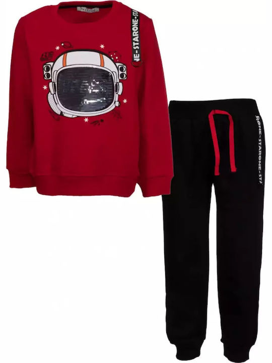 Hashtag Kids Sweatpants Set Red 2pcs