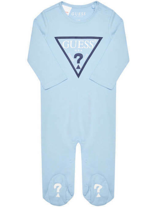 Guess Baby Bodysuit Set Long-Sleeved with Pants Light Blue