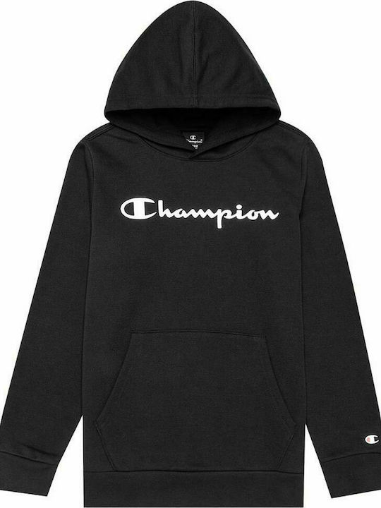 Champion Kinder Sweatshirt mit Kapuze und Taschen Schwarz