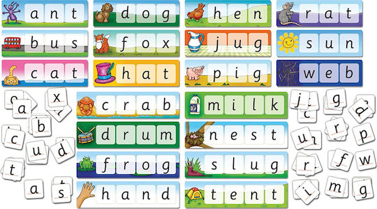 Board Game Match and Spell Game for 1-4 Players 4+ Years Old (EN) Orchard