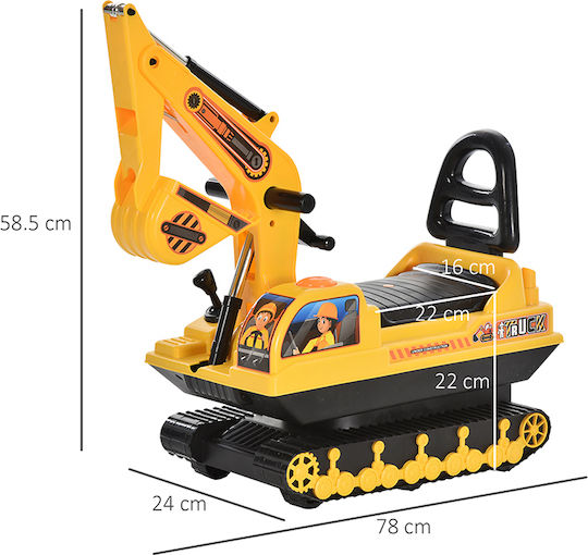 HomCom Ride On Excavator Yellow