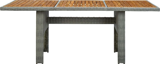 vidaXL Garden & Outdoor Furniture Set Dining Room 9 Pieces Open Gray with Pillows