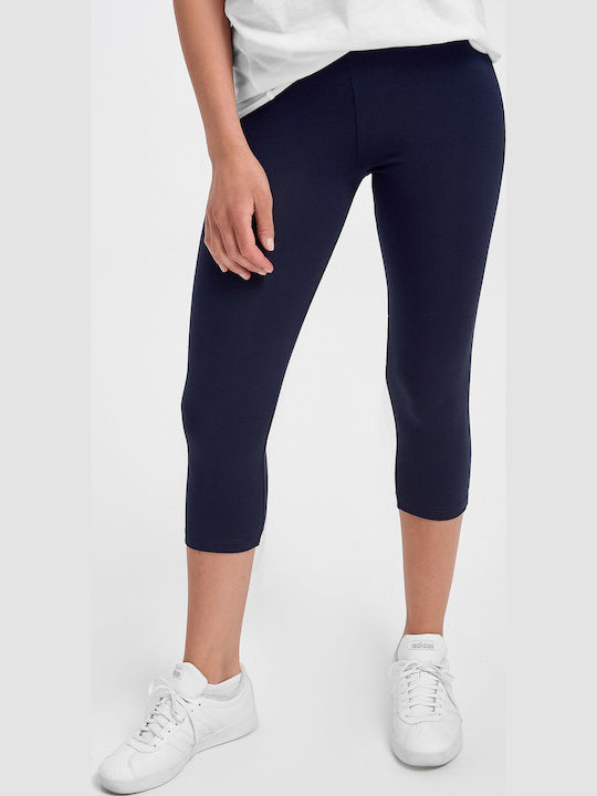 Women's Capri Training Legging Navy Blue