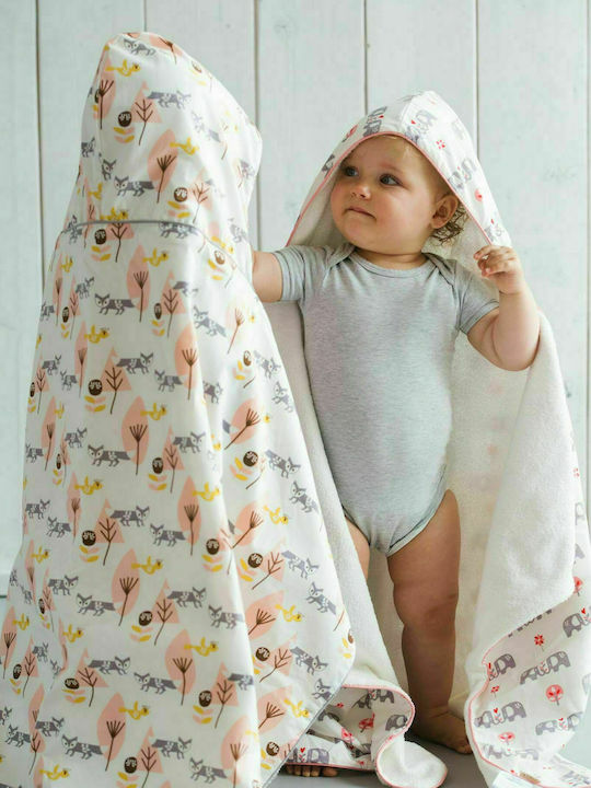 Fresk Baby Bath Towel Hooded Dachsy Turquoise 100x75cm