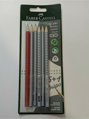 Faber-Castell Grip Σετ 6 Μολύβια 2B Γκρι