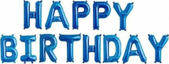 Set of 13 Balloons Foil Blue Birthday-Celebration Letters 40cm