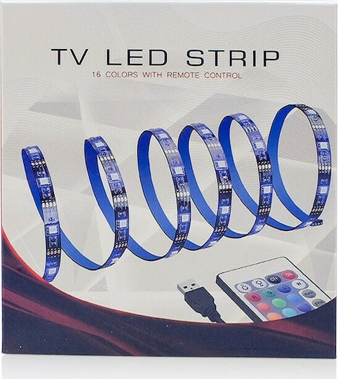 LED Лента Телевизия С USB порт 5V RGB Светлина 2м с Захранване