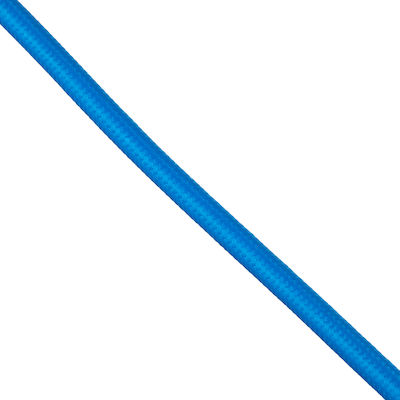 GloboStar Stoffkabel 2x0.75mm² in Hellblau Farbe 77610