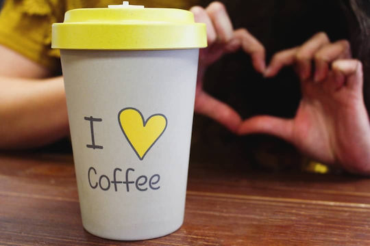 Woodway I Love Coffee Mug Bamboo Gray 400ml