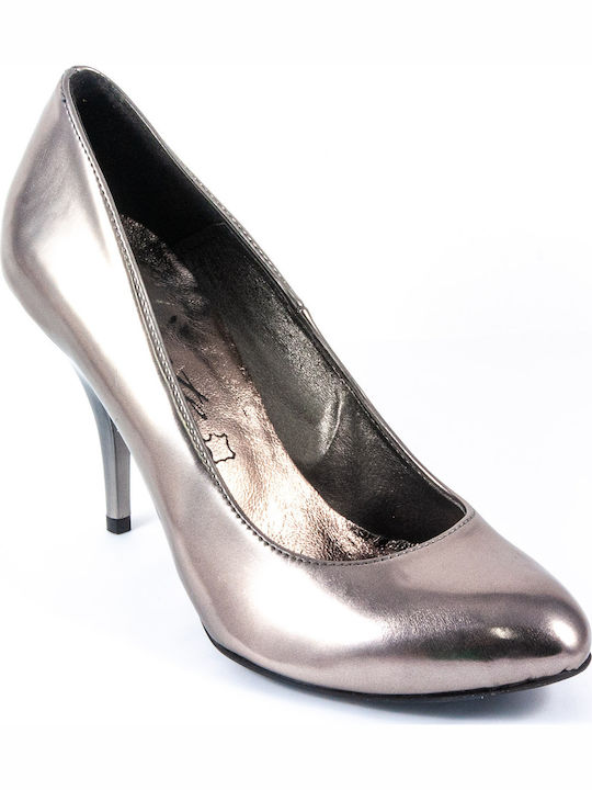 Sante Patent Leather Silver Medium Heels