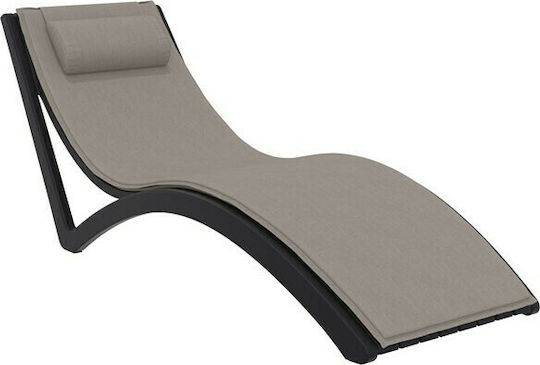 Siesta Exclusive Wasserdichtes Sonnenbank-Kissen mit Rückenlehne Slim Hellbraun 41x23cm
