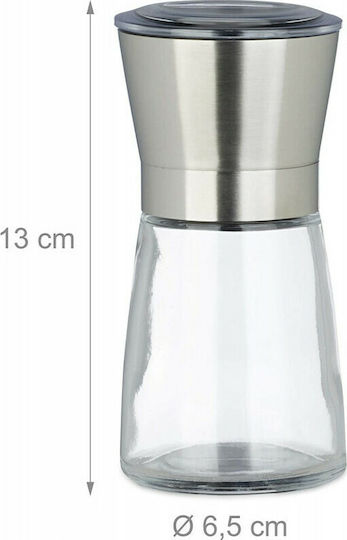Relaxdays Set Manual Râșnițe Condimente Inox în Culoare Argintiu 13cm 2buc
