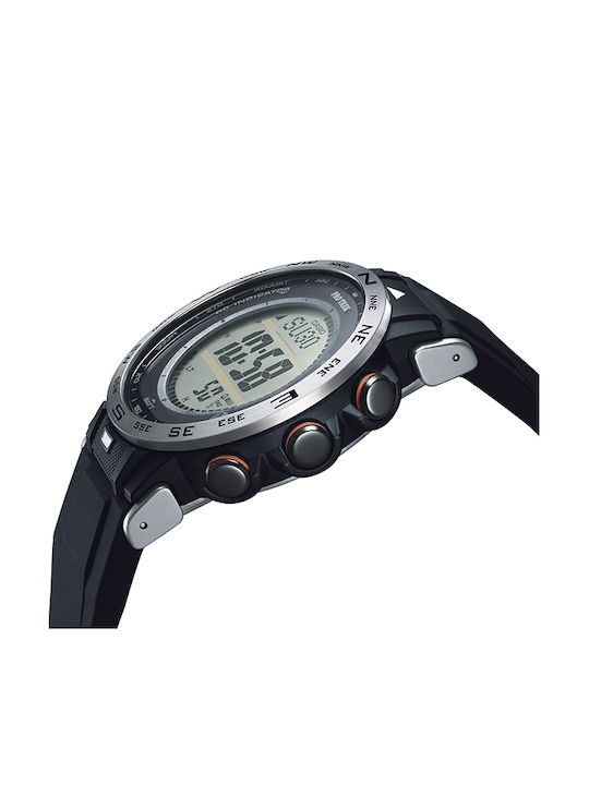 Casio Pro Trek Digital Men's Watch 45.2mm Solar with Black Rubber Strap