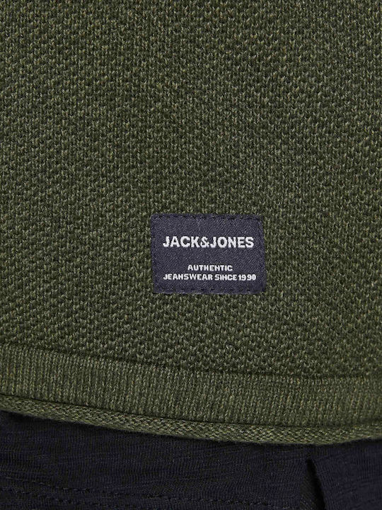 Herren Strickjacke mit Kapuze Olive Night