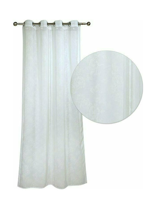 Das Home Curtain with Grommet 2174 White 140x260cm