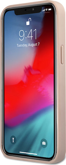 Guess Metal Logo Back Cover Πλαστικό Ροζ (iPhone 12 / 12 Pro)