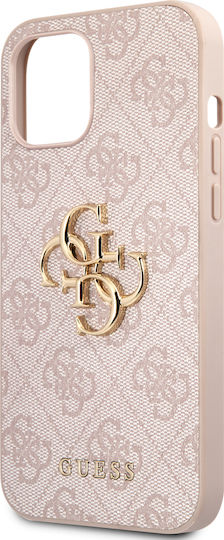Guess Metal Logo Back Cover Πλαστικό Ροζ (iPhone 12 Pro Max)