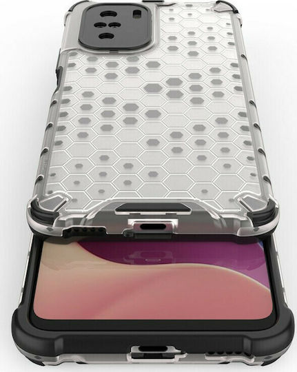 Hurtel Honeycomb Back Cover Silicone Transparent (Poco F3 / Mi 11i)