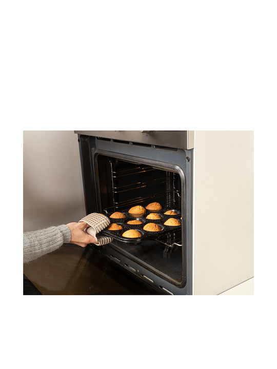 Nava Non-stick Aluminum Cupcakes & Muffins 12 Cups Baking Pan Nature Black 35x26.5x3.5cm