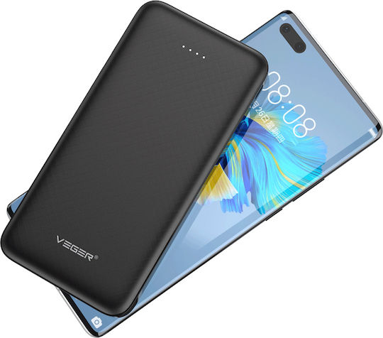 Veger VP1065 Power Bank 10000mAh με 2 Θύρες USB-A Μαύρο