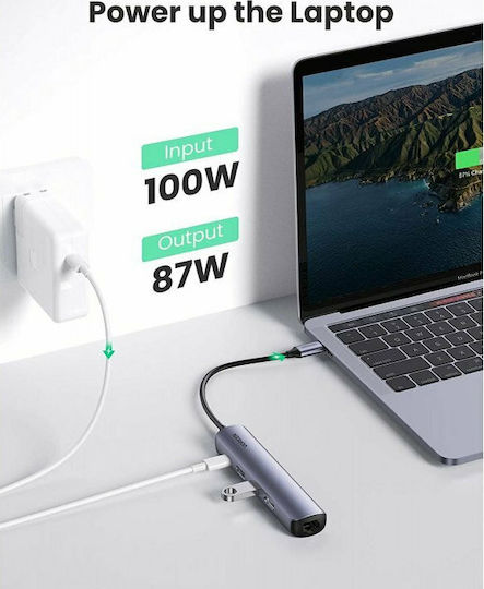 Ugreen USB-C Docking Station with HDMI 4K PD Ethernet Blue (10919)