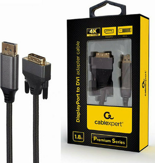 Gembird Кабел DVI-D мъжки - DisplayPort мъжки 1.8м Черен (CC-DPM-DVIM-4K-6)