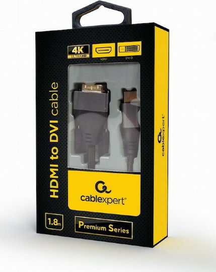 Gembird 1.8m DVI-D male to HDMI male Cable Black (CC-HDMI-DVI-4K-6)
