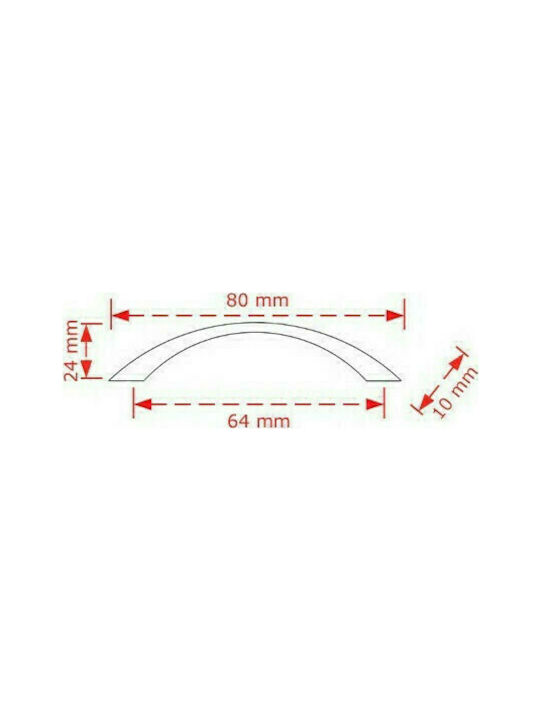 Viobrass 130 Grip Mobilier din Metal Negru Mat 80mm (Distanța între Centre 64mm) 130/7 1buc